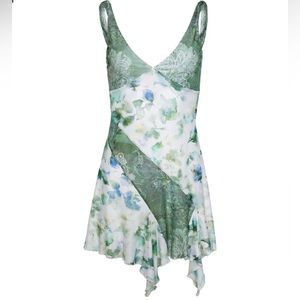 Floral mini dress green